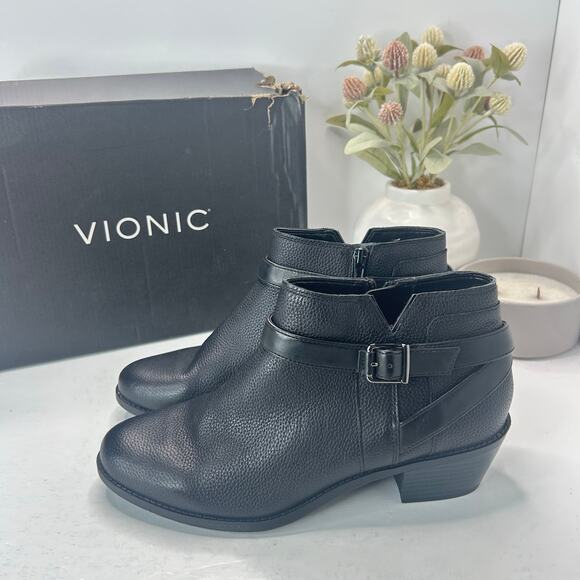 Vionic Brionie Chelsea Suede Side Zip Ankle Boot Brown Women 7.5 Arch Support - Picture 1 of 11